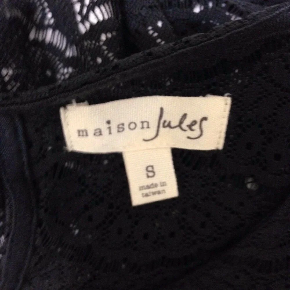 Maison Jules Dress Small‎ Black Lace Overlay
